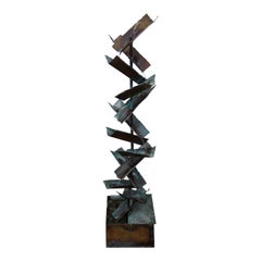 Brutalist Patinated Copper Fountain by Silas Seandel