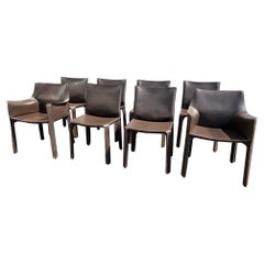 Set of 8 Italian Mario Bellini "CAB" Dining Chairs for Cassina