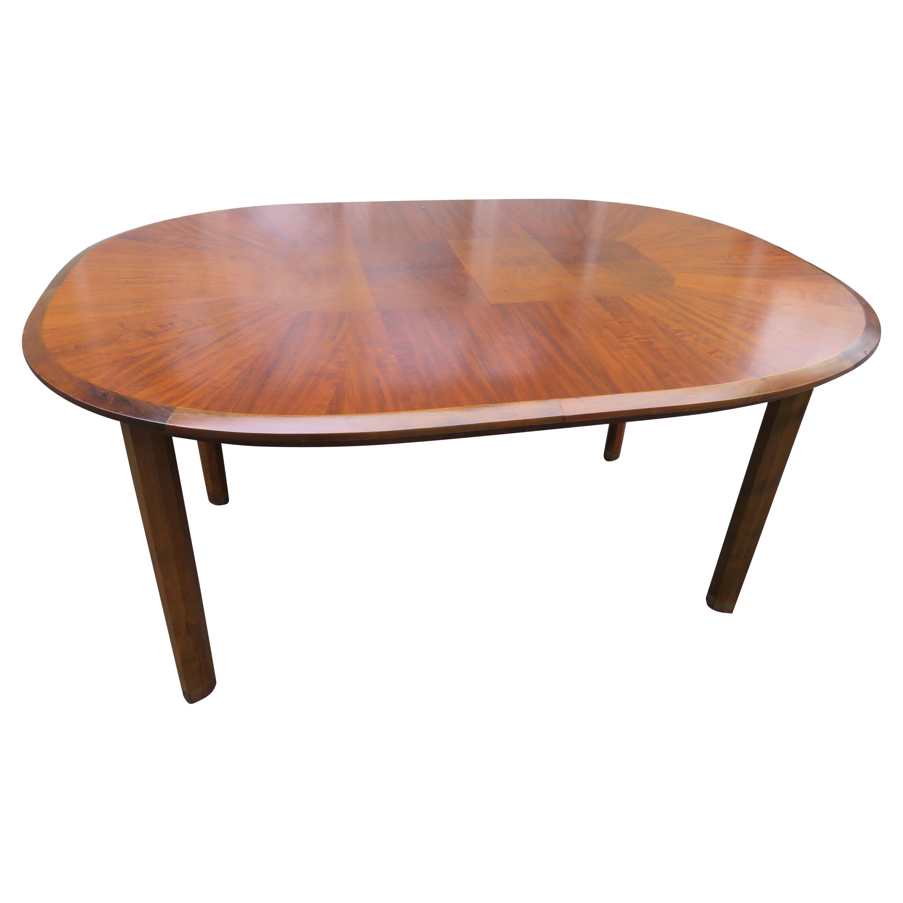 Wonderful Edmond J Spence Walnut Oval Dining Table Mid-Century Modern For Sale