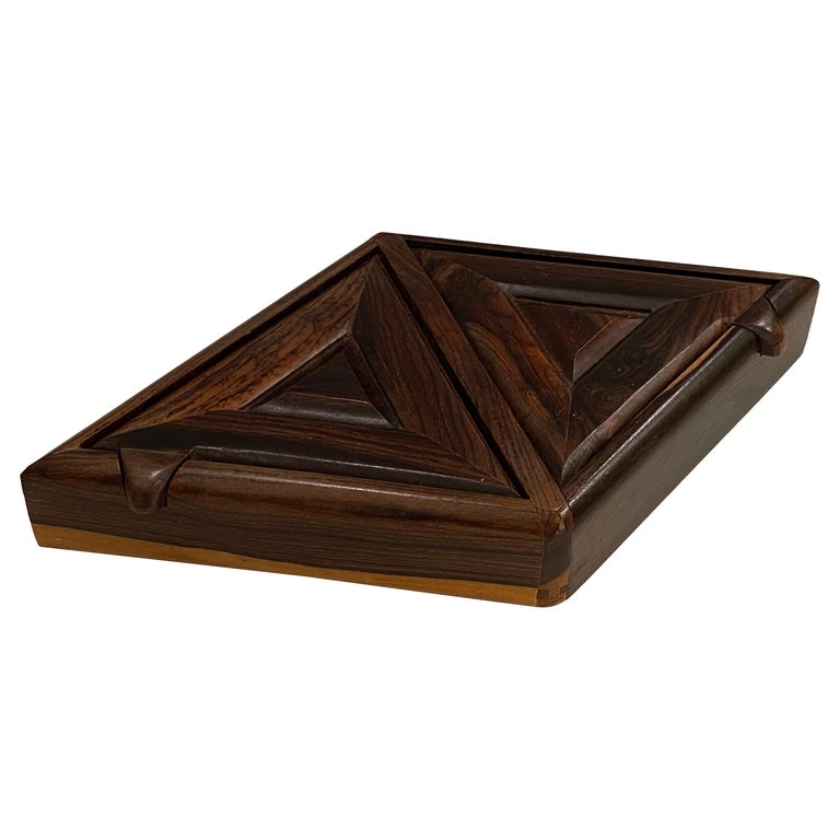Artisan Rosewood Jewelry Box For Sale