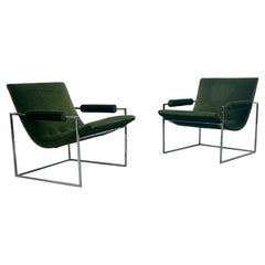 Mid Century Modern Scoop Chairs by Milo Baughman for Thayer Coggin - a Pair