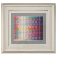 Vintage Signed Post-Modern Geometric Serigraph  Entitled "New Landscape" by Yaacov Agam
