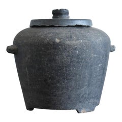 Japanese Antique Pottery Jar /1868-1920/Charcoal Bowl / Vase / Brazier