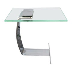 Chrome and Glass Side Table by DIA