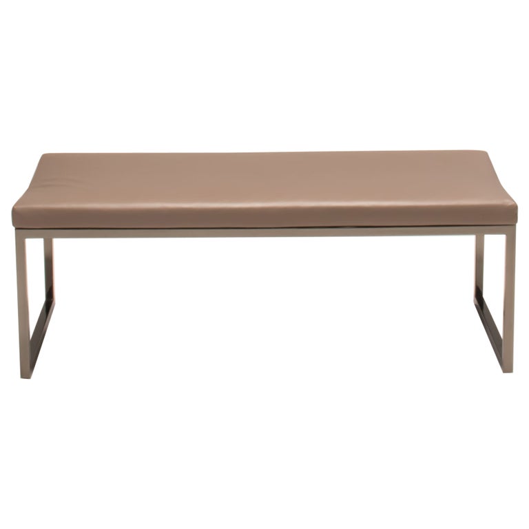 Minotti by Gordon Guillaumier Monge Leather Bench For Sale