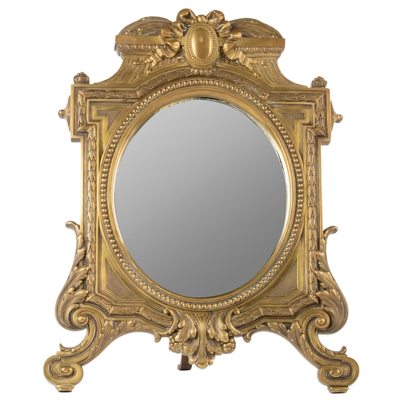 Late 19th Century Louis XVI Style Bronze Table Mirror