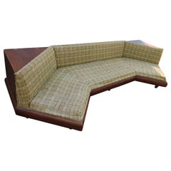 Unusual Adrian Pearsall Boomerang Walnut Sofa Mid-Century Modern