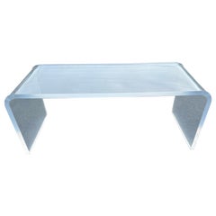 Mid Century Waterfall Lucite Coffee Table 