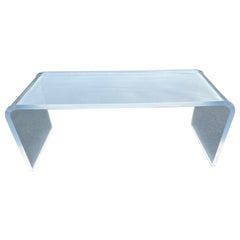 Mid Century Waterfall Lucite Coffee Table