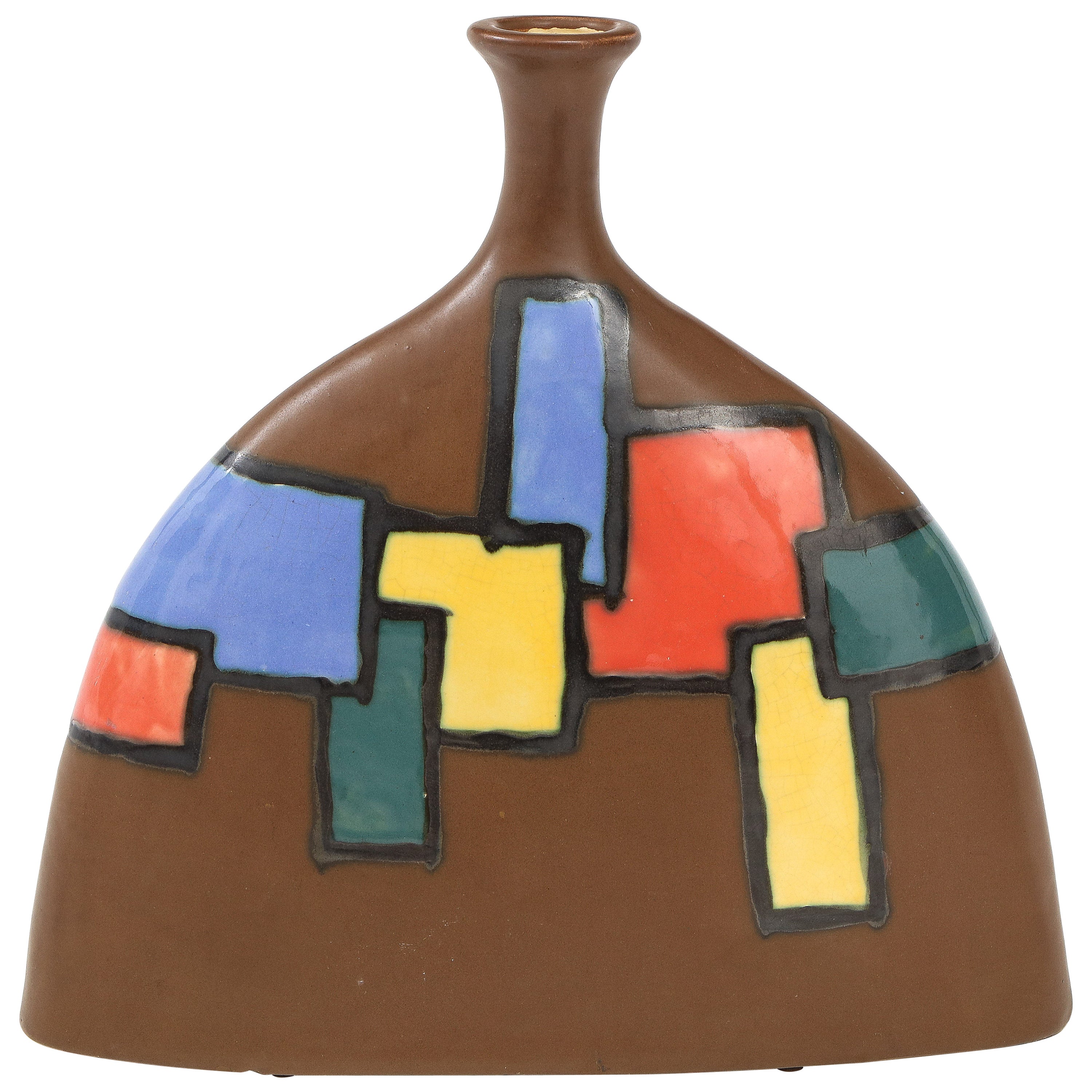 Grand vase en poterie moderne mi-siècle, années 1970