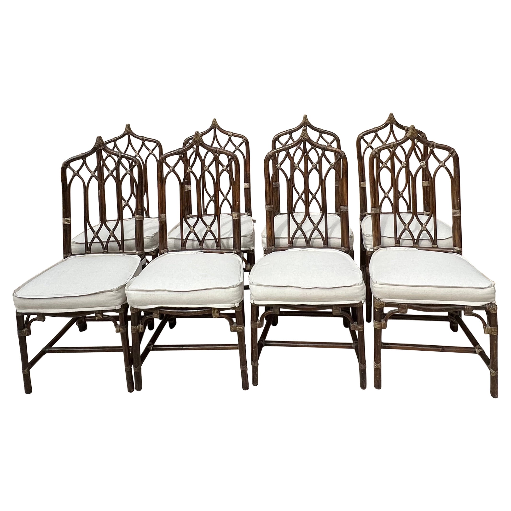 Set of 8 McGuire Cathedral Chairs Chairs