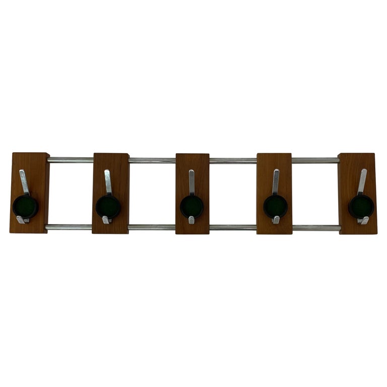 Mid Century Design Teak and Chrome Coat Hanger, 1970’s For Sale at 1stDibs
