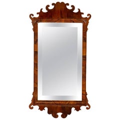 English George III Walnut Fret Mirror