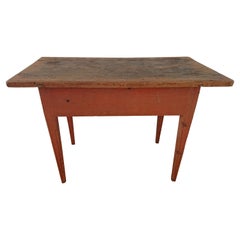 Table gustavienne suédoise ancienne rustique du début du XIXe siècle avec peinture d'origine