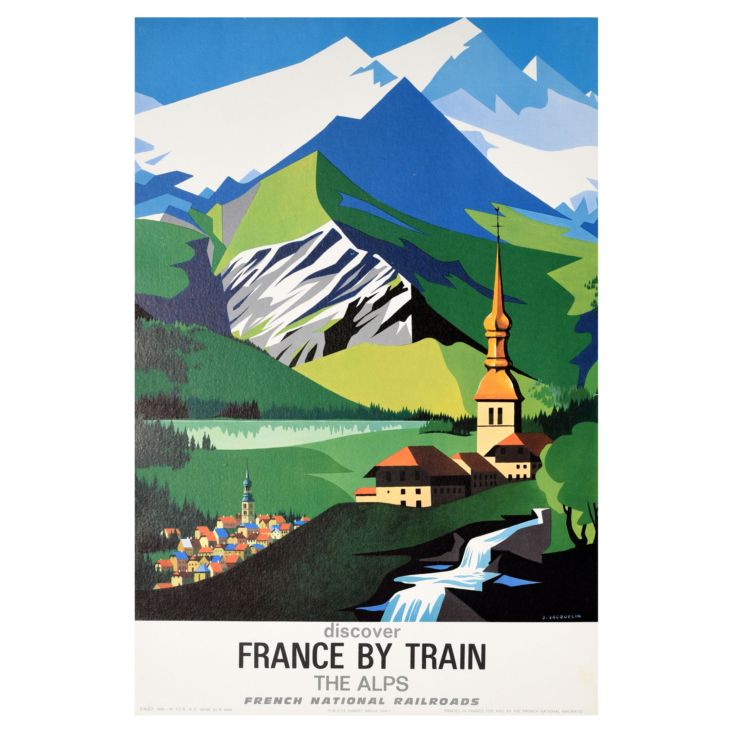Original Vintage French Railway Travel Poster Discover France By Train The Alps