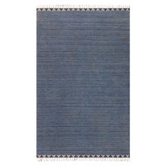 Vintage Swedish Beige Blue Gray Flat Woven Rug by Doris Leslie Blau