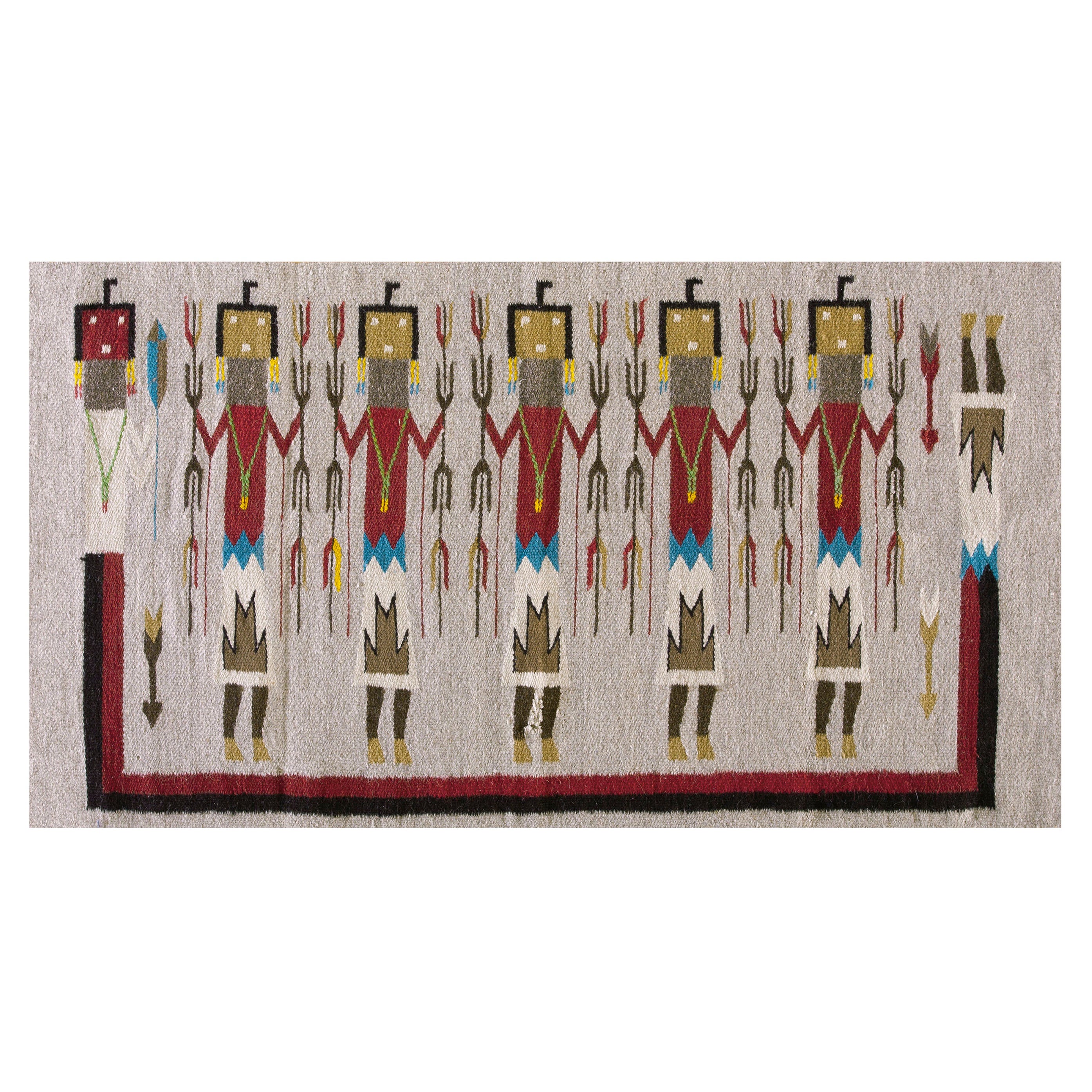 Mid 20th Century American Navajo Yei Carpet ( 2' 6'' x 4' 6'' - 76 x 137 cm )