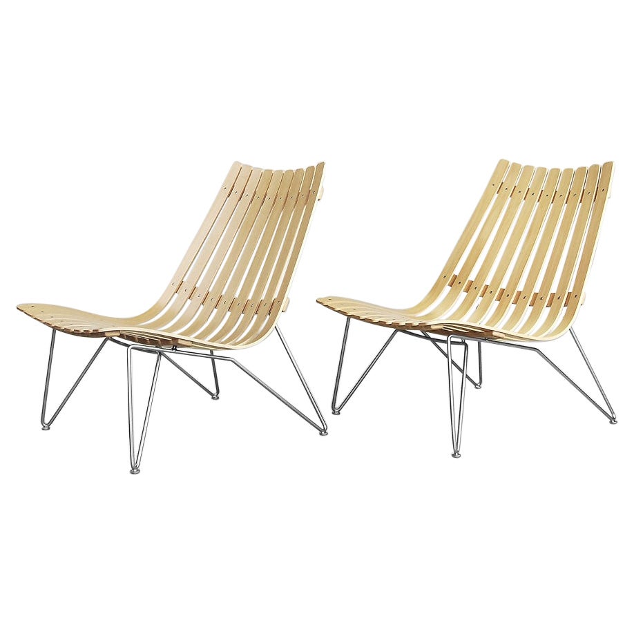 Pair of Scandinavian Scandia Easy Chairs by Hans Brattrud for Fjordfiesta, 2000s For Sale