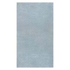Contemporary Geometric Blue White Bamboo Silk Rug by Doris Leslie Blau