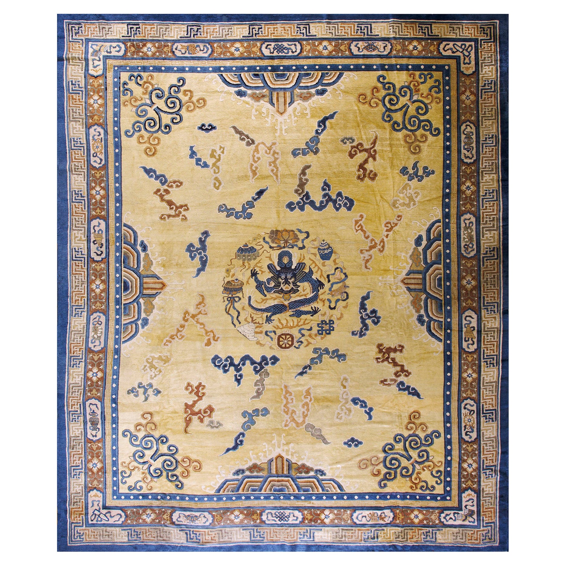 Chinesischer Peking-Teppich des 19. Jahrhunderts ( 11'10 Zoll x 14'4 Zoll - 360 x 437 cm) im Angebot