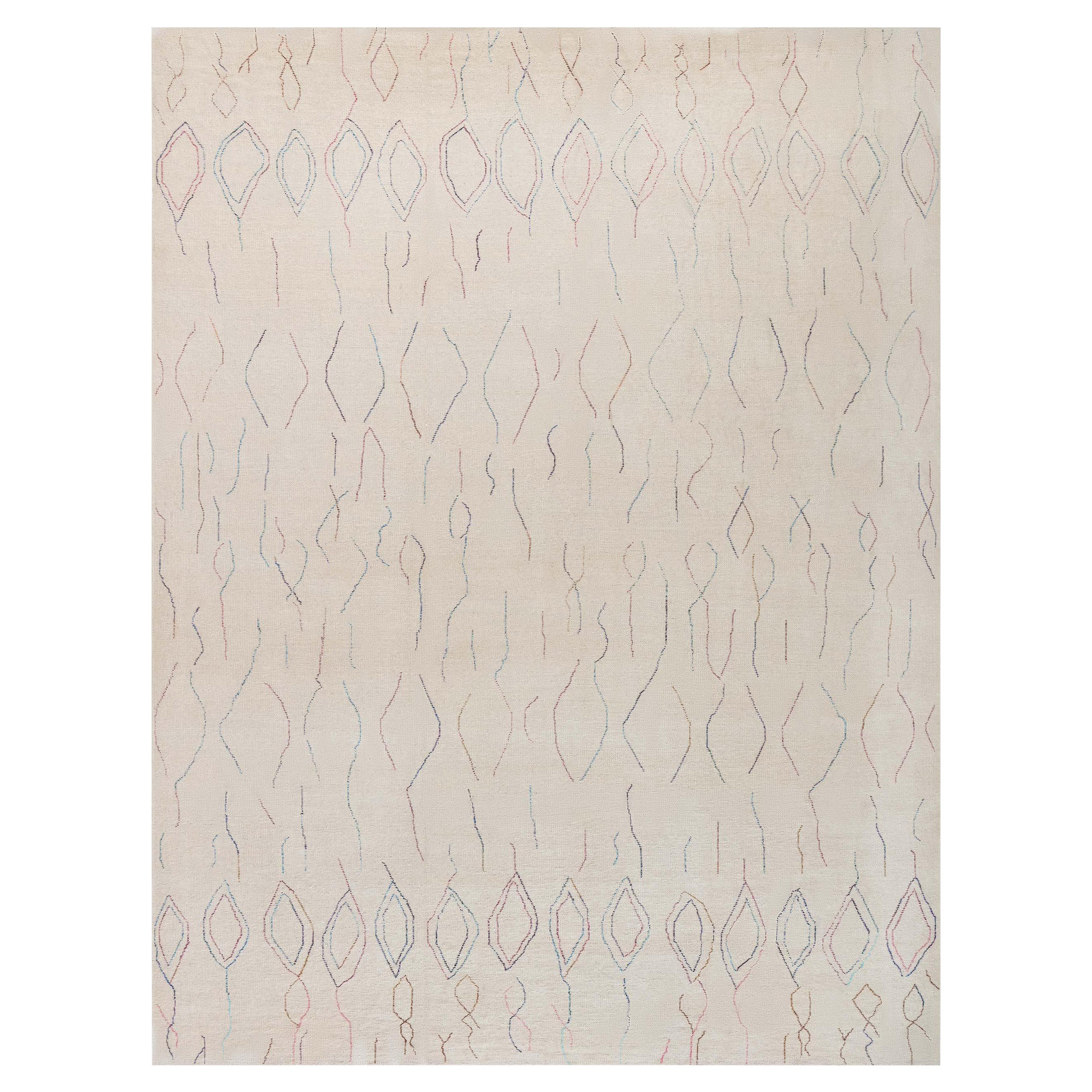 Contemporary Beige Flat Weave Wool Rug by Doris Leslie Blau