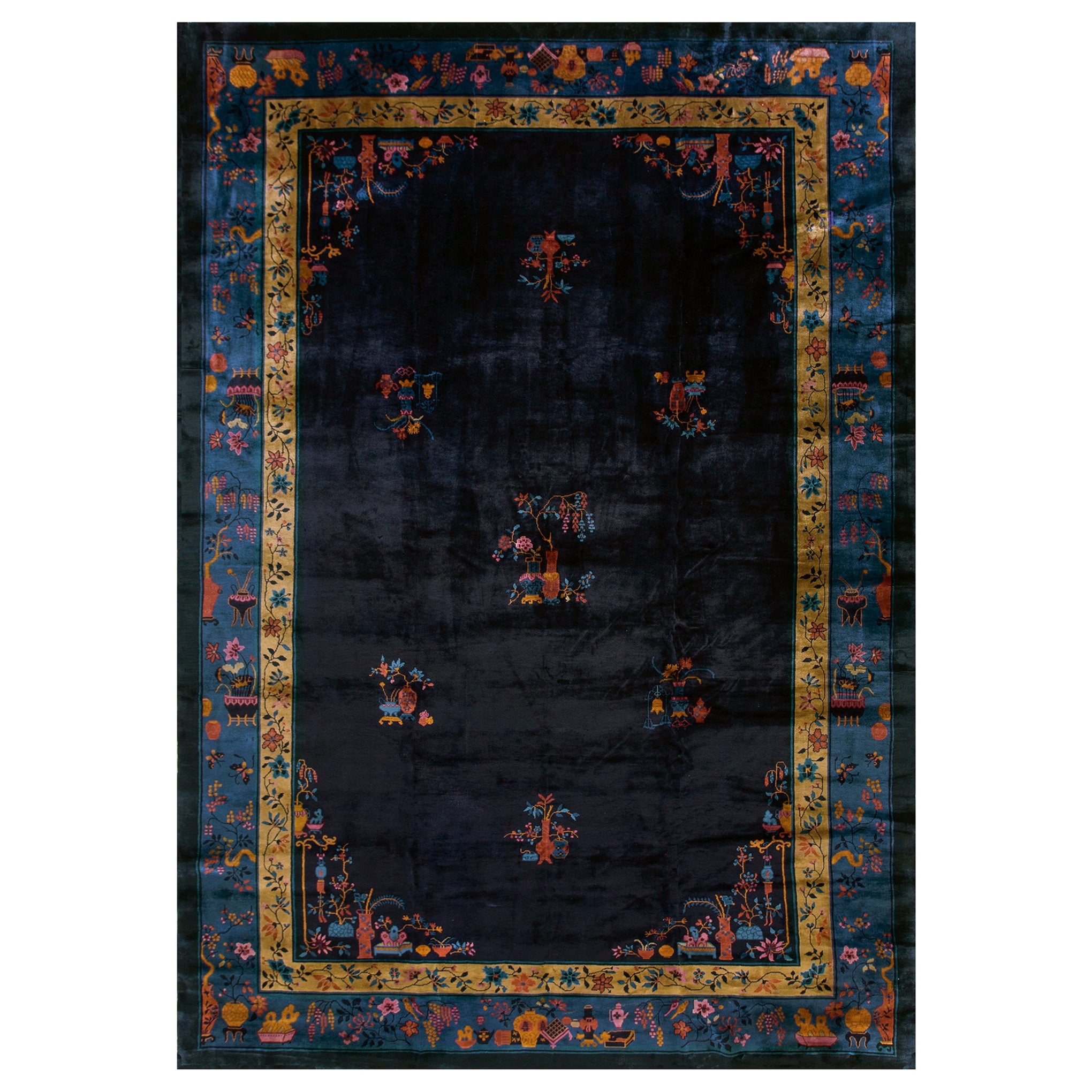 1920s Chinese Art Deco Carpet ( 10' x 14'6'' - 305 x 442 ) For Sale
