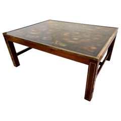 French Maison Jansen Old World Map Cocktail Coffee Table