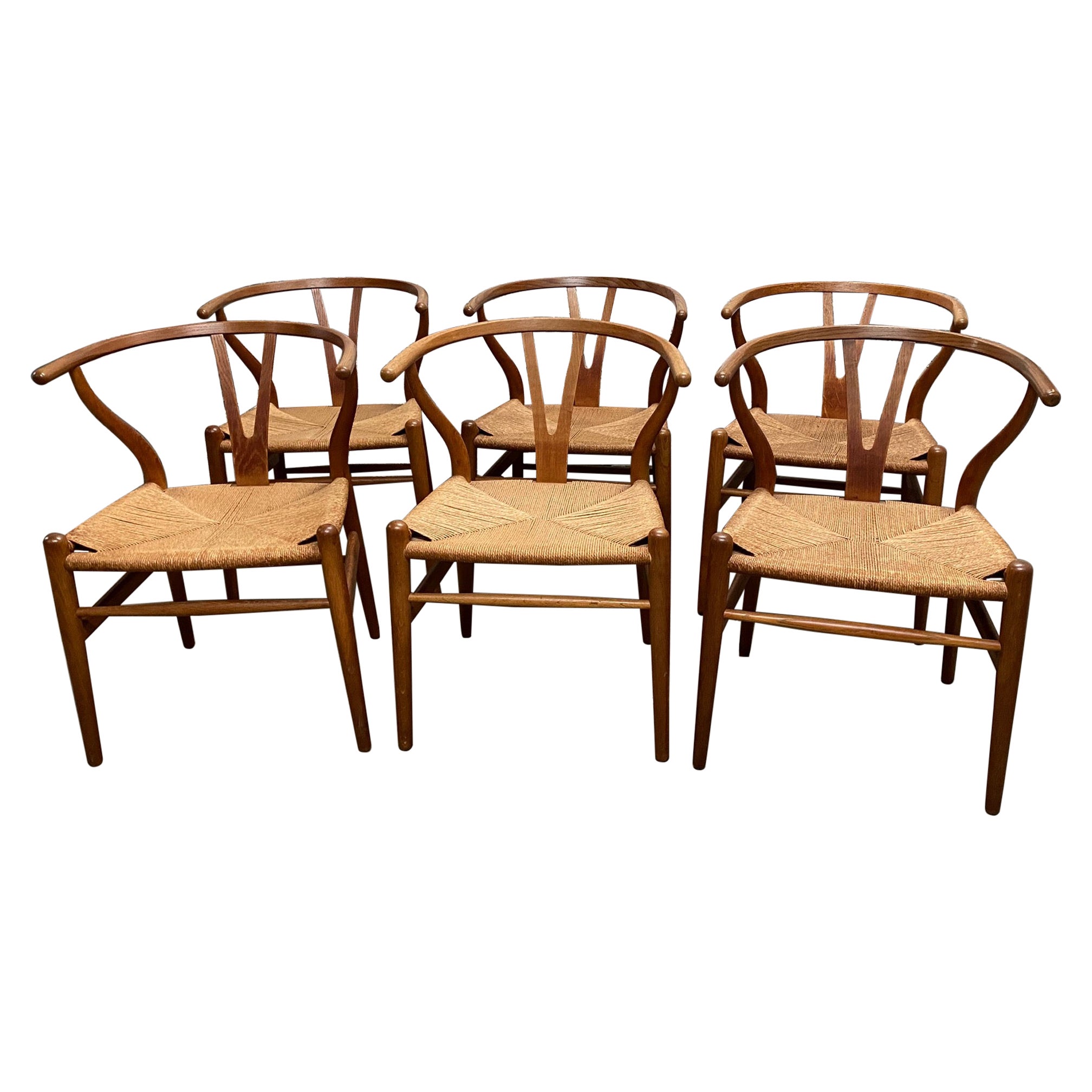 Set of Six Oak "Wishbone" Chair by Hans Wegner for Carl Hansen & Son