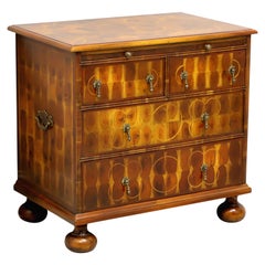 Late 20th Century Inlaid Marquetry William & Mary Style Bachelor Chest