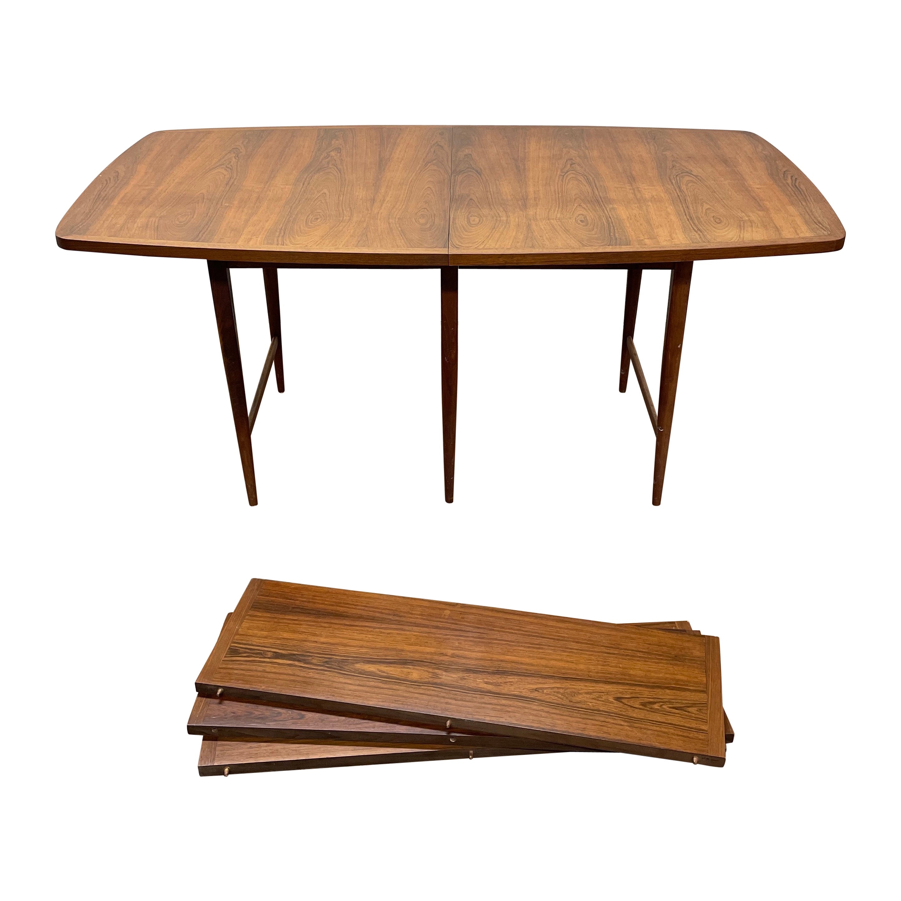 Round Danish Teak Dining Table Large Three Leaves at 1stDibs
