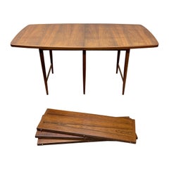 1960s Danish Modern Rosewood Dining Table With Three Leaves