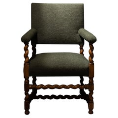 Antique Carved Wooden Armchair 