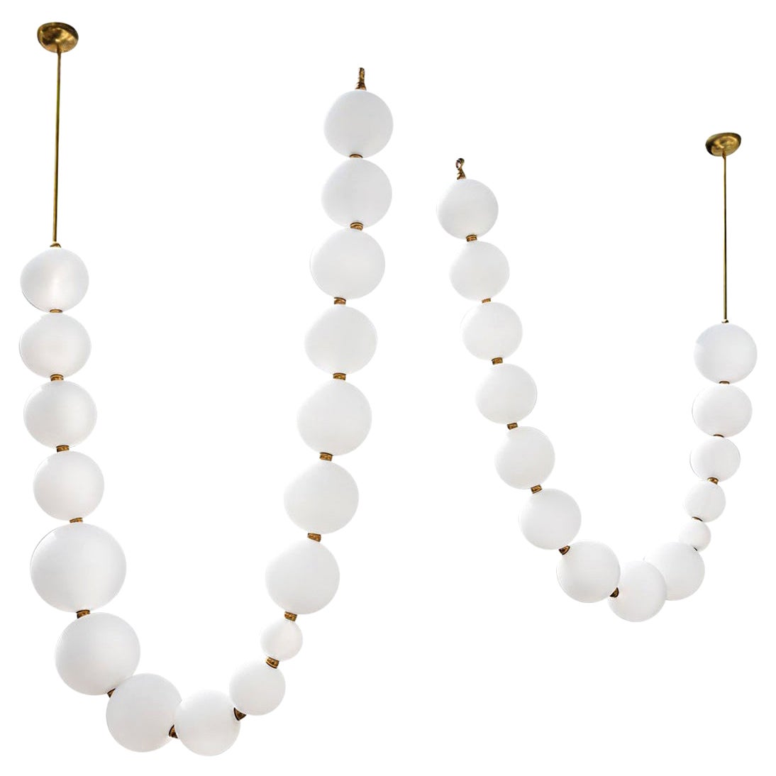 Pair of Pearl Necklace Pendant Lights, Ludovic Clément d’Armont