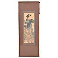 Japanese Scroll Painting of Woman From Frank Lloyd Wright's DeRhode's House