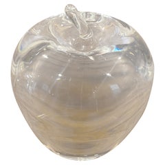 Crystal Apple Sculpture / Paper Weight by Steuben Glassworks
