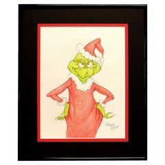 Vintage 'Dr. Seuss' 'Virgil Ross', How The Grinch Stole Christmas, 'Original Drawing'