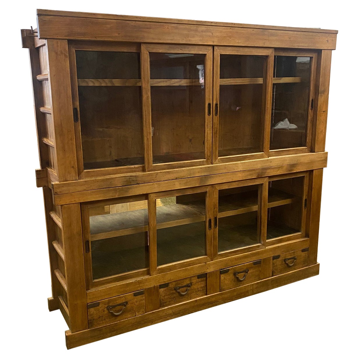 1850's Japanese Glass Front With Sliding Doors at 1stDibs