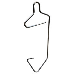 Postmodern Gentleman's Silver Valet Coat Hanger Stand Tubular Sculptural Metal