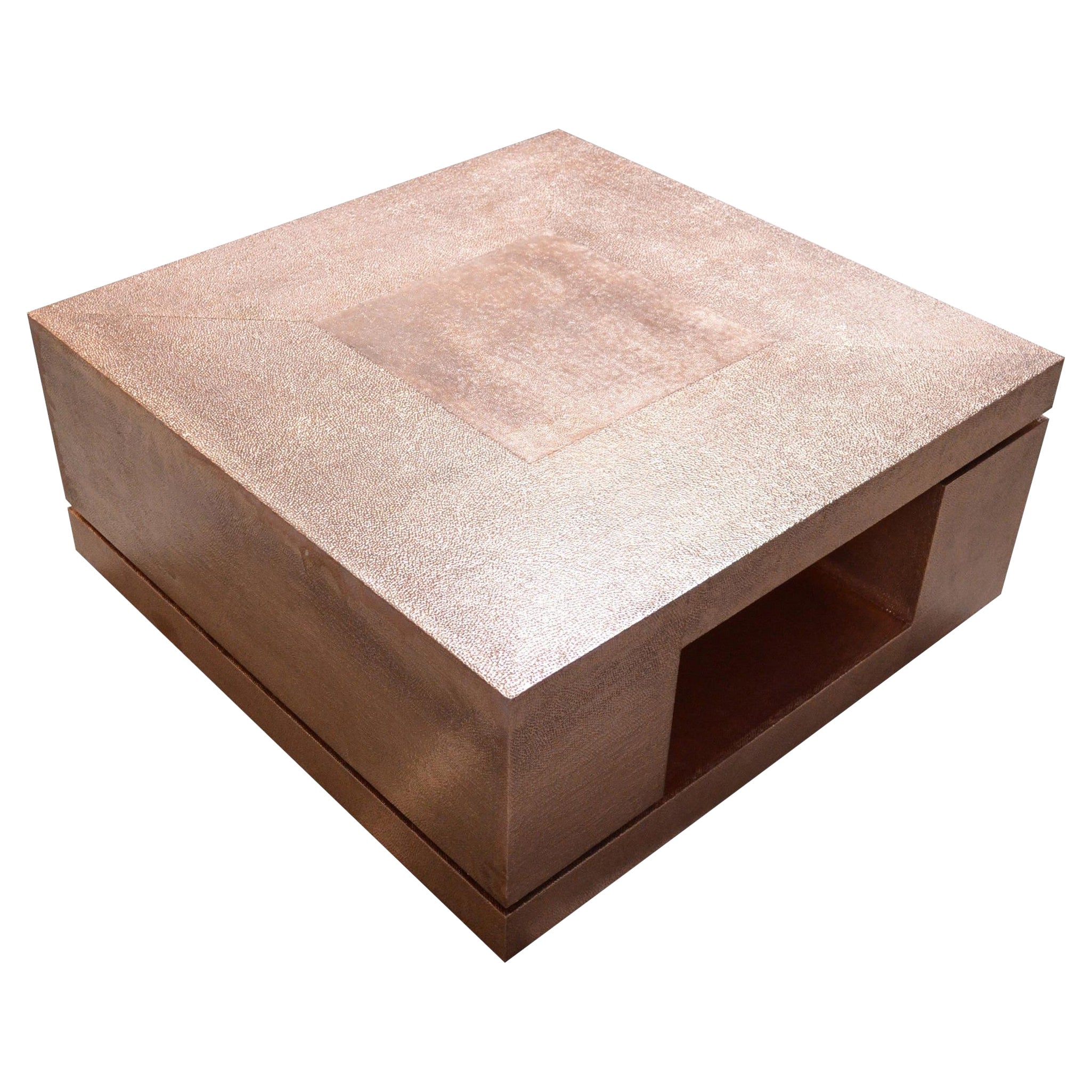 LX2 Table in Copper Clad over MDF Handcrafted in India by Stephanie Odegard For Sale