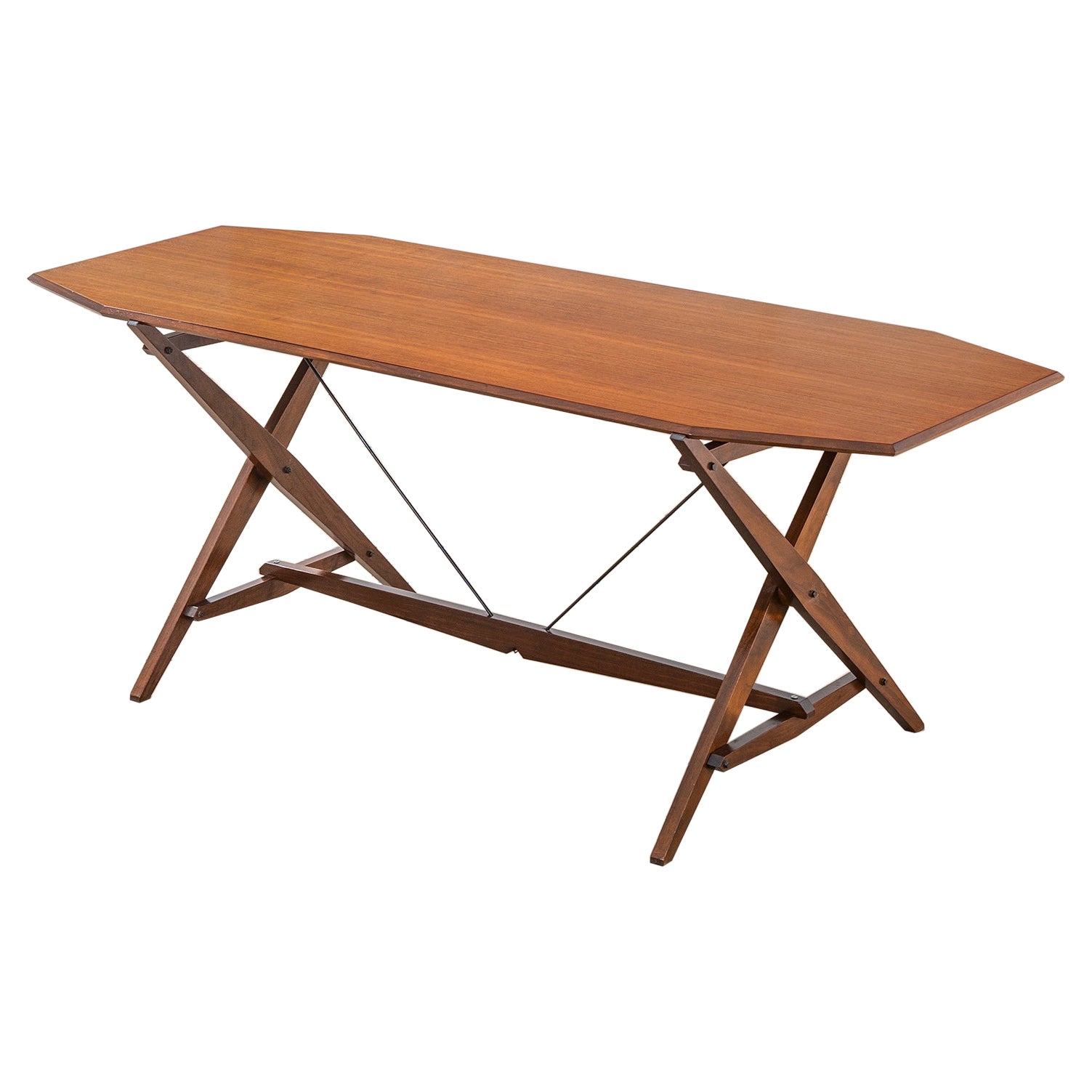 Franco Albini-Tisch des 20. Jahrhunderts, Modell TL2 „Cavalletto“ aus Holz für Poggi, 1950er Jahre