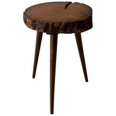 Live Edge Tree Trunk Side Table France, 1950s