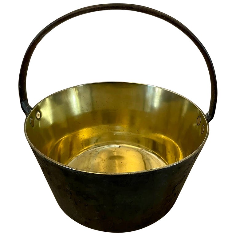 Large Antique Victorian Quality Brass Pail For Sale at 1stDibs
