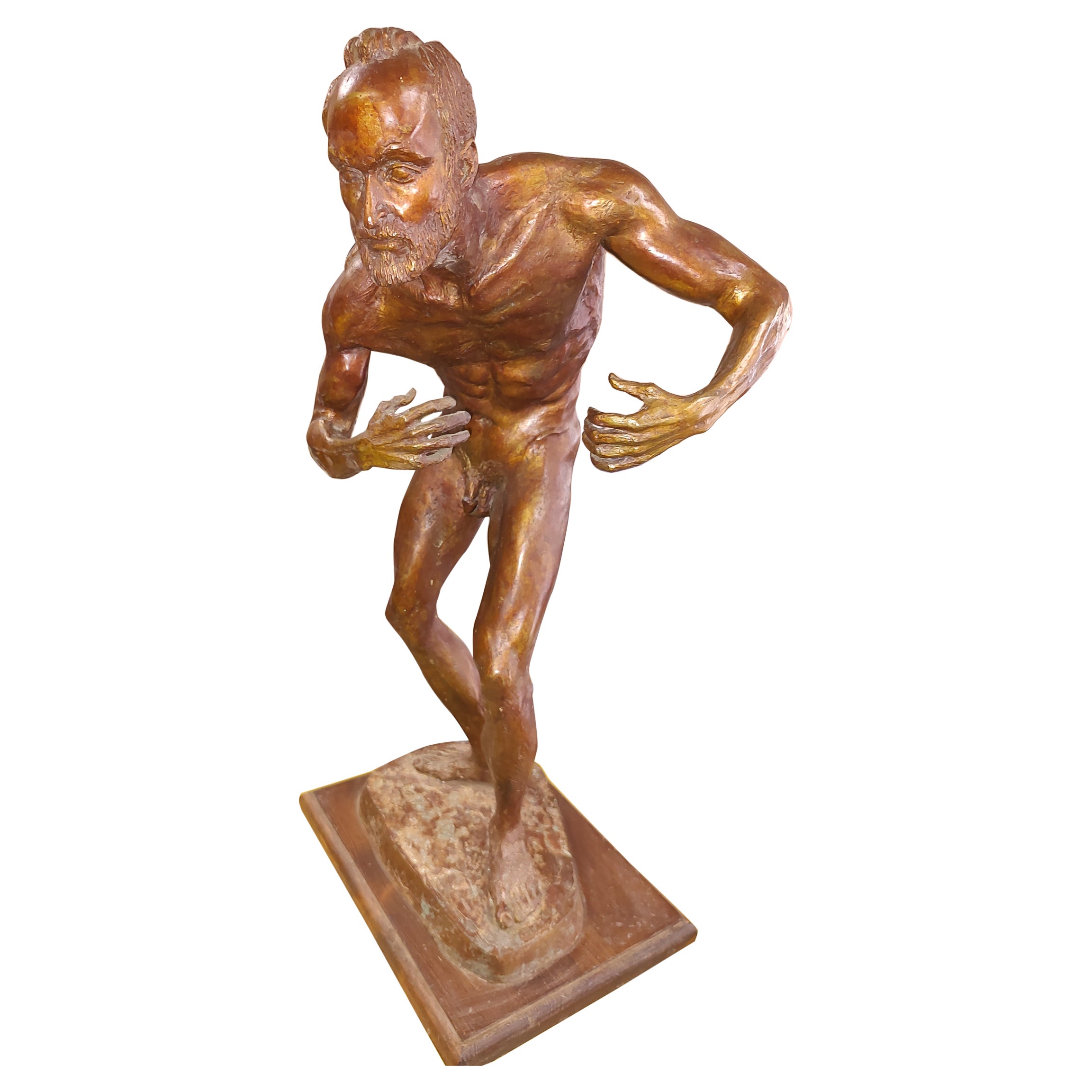 Sculpture en bronze du milieu du siècle d'un homme par Michael Shacham « Power of Tyranny » (La puissance de la Tyrannie) en vente 3