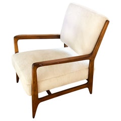 GIo Ponti Arm chair with wool sheepskin