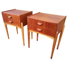 A set of rare Beautiful Danish Nightstands in teak from The 1960’s