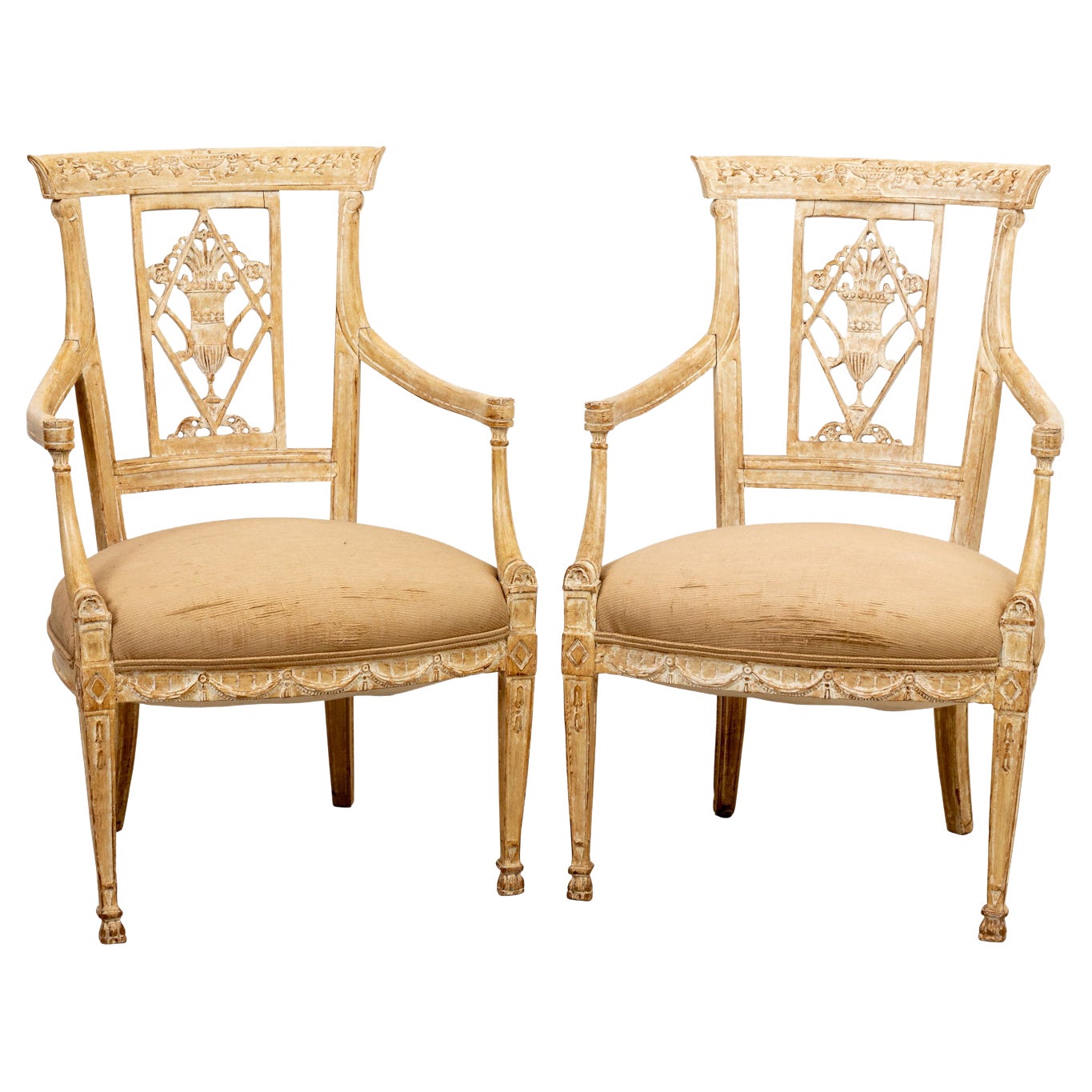 Pair of Italian Open Armchairs