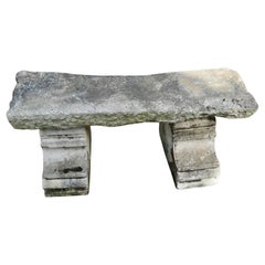 Antique Hand Hewn Stone Garden Bench Seat 