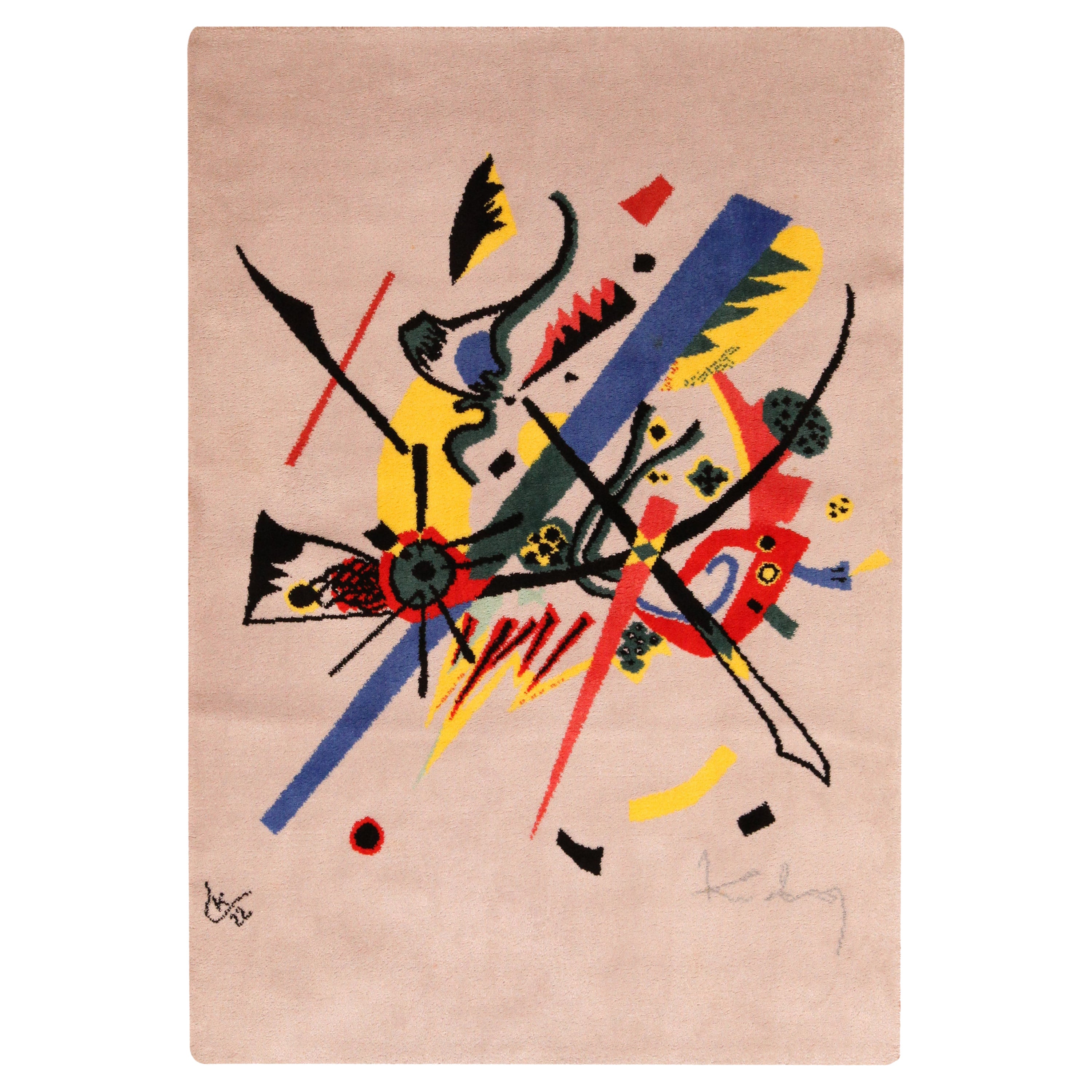 Art Deco Carpet Wassily Kandinsky. 4 ft 7 in x 6 ft 7 in  For Sale