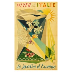 Original Vintage Poster Hiver En Italie Winter In Italy The Garden Of Europe