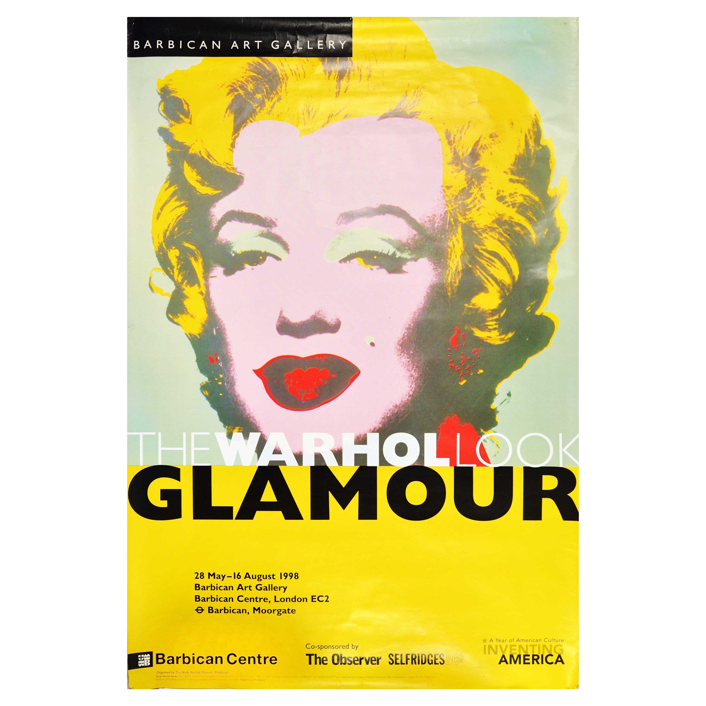 Original Vintage Poster Andy Warhol Glamour Exhibition Marilyn Monroe Pop  Art For Sale at 1stDibs